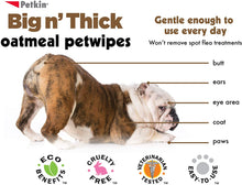 Load image into Gallery viewer, Petkin Big N' Thick Extra Large Oatmeal Pet Wipes 100 Count