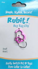 Load image into Gallery viewer, Rubit! Heart Shaped Aluminum Dog Tag Clip Small