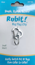 Load image into Gallery viewer, Rubit! Heart Shaped Aluminum Dog Tag Clip Small