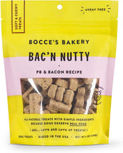 Load image into Gallery viewer, Bocce's Bakery Oven Baked Bac'N Nutty Treats for Dogs PB & Bacon Recipe 6 oz