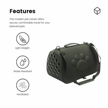 Load image into Gallery viewer, WOOZAPET Black Travel Pet Carrier For Dogs or Cats