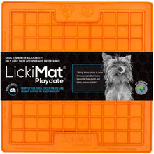 Load image into Gallery viewer, Lickimat Classic Playdate Slow Feeder for Dogs (Orange)