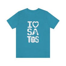 Load image into Gallery viewer, I Love  Satos (White) - Unisex Jersey Short Sleeve Tee