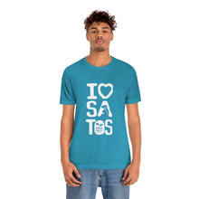 Load image into Gallery viewer, I Love  Satos (White) - Unisex Jersey Short Sleeve Tee