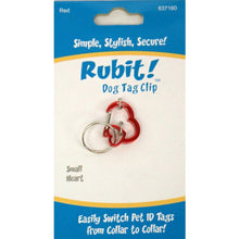 Load image into Gallery viewer, Rubit! Heart Shaped Aluminum Dog Tag Clip Small