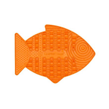 Load image into Gallery viewer, LickiMat Casper, Fish-Shaped Cat Slow Feeder Lick Mat Orange
