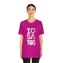 Load image into Gallery viewer, I Love  Satos (White) - Unisex Jersey Short Sleeve Tee