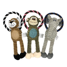 Load image into Gallery viewer, WOOZAPET Rope Dog Toy with Combination of Plush Stuffed Animal