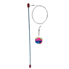 Load image into Gallery viewer, Go Cat Da Ball Stick/Wand Cat Toy with a Shiny Noisy Crinkle Ball