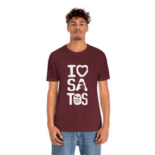 Load image into Gallery viewer, I Love  Satos (White) - Unisex Jersey Short Sleeve Tee