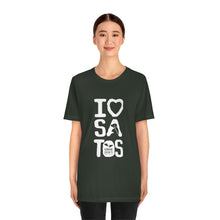 Load image into Gallery viewer, I Love  Satos (White) - Unisex Jersey Short Sleeve Tee