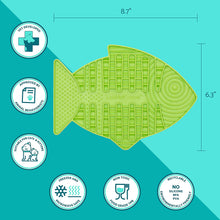 Load image into Gallery viewer, LickiMat Casper, Fish-Shaped Cat Slow Feeder Lick Mat Turquoise