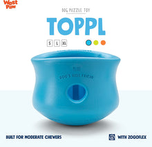 Load image into Gallery viewer, West Paw Zogoflex Toppl Treat Dispensing Dog Toy Puzzle X-Large Aqua Blue