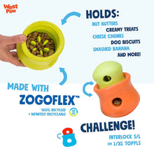 Load image into Gallery viewer, West Paw Zogoflex Toppl Treat Dispensing Dog Toy Puzzle X-Large Aqua Blue