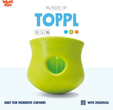 Load image into Gallery viewer, West Paw Zogoflex Toppl Treat Dispensing Dog Toy Puzzle Large Green