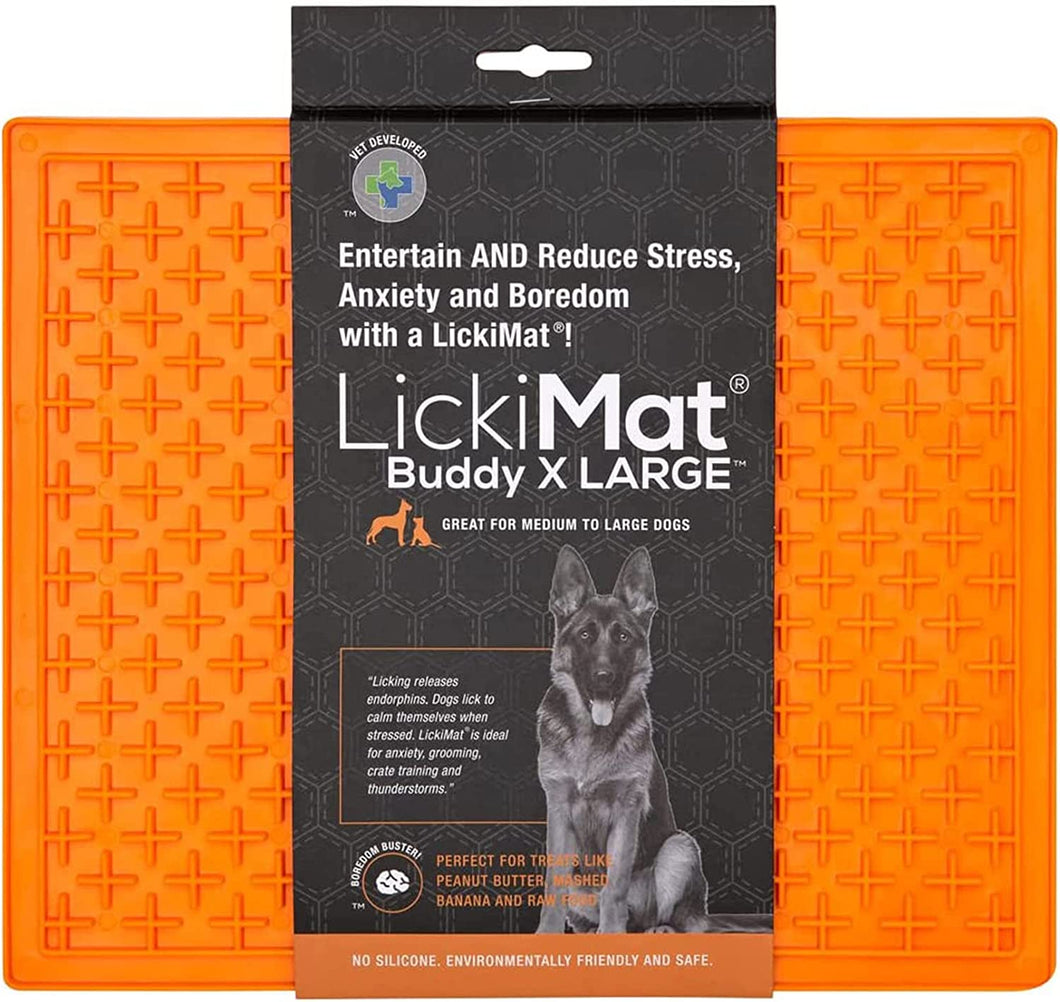 LickiMat Buddy X Large Breed Dog Lick Mat Orange