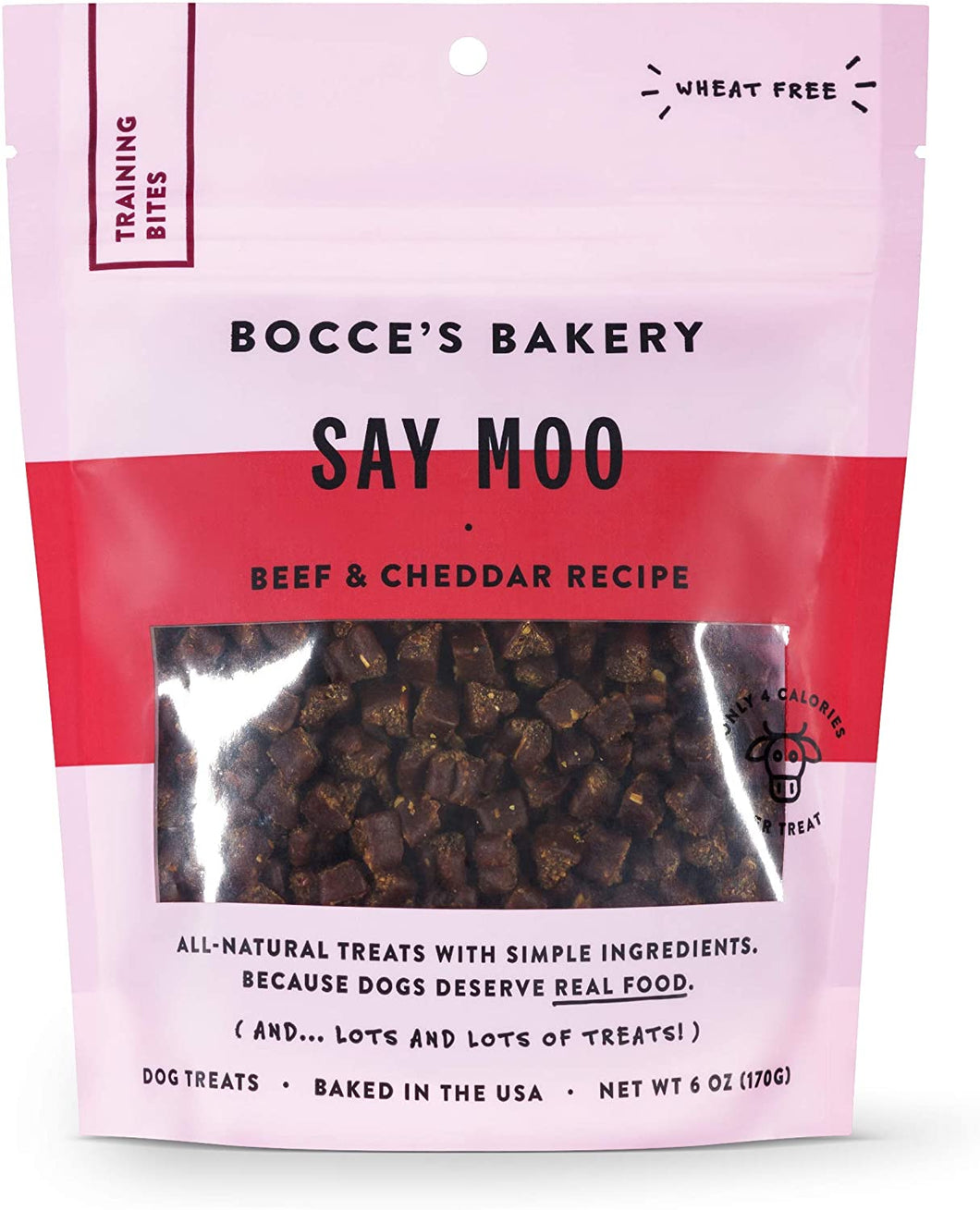 Bocce's Bakery Say Moo Beef & Cheddar Training Treats 6 oz