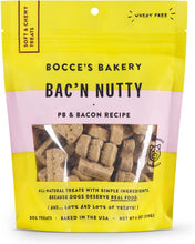 Load image into Gallery viewer, Bocce&#39;s Bakery Oven Baked Bac&#39;N Nutty Treats for Dogs PB &amp; Bacon Recipe 6 oz
