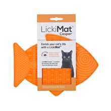 Load image into Gallery viewer, LickiMat Casper, Fish-Shaped Cat Slow Feeder Lick Mat Orange
