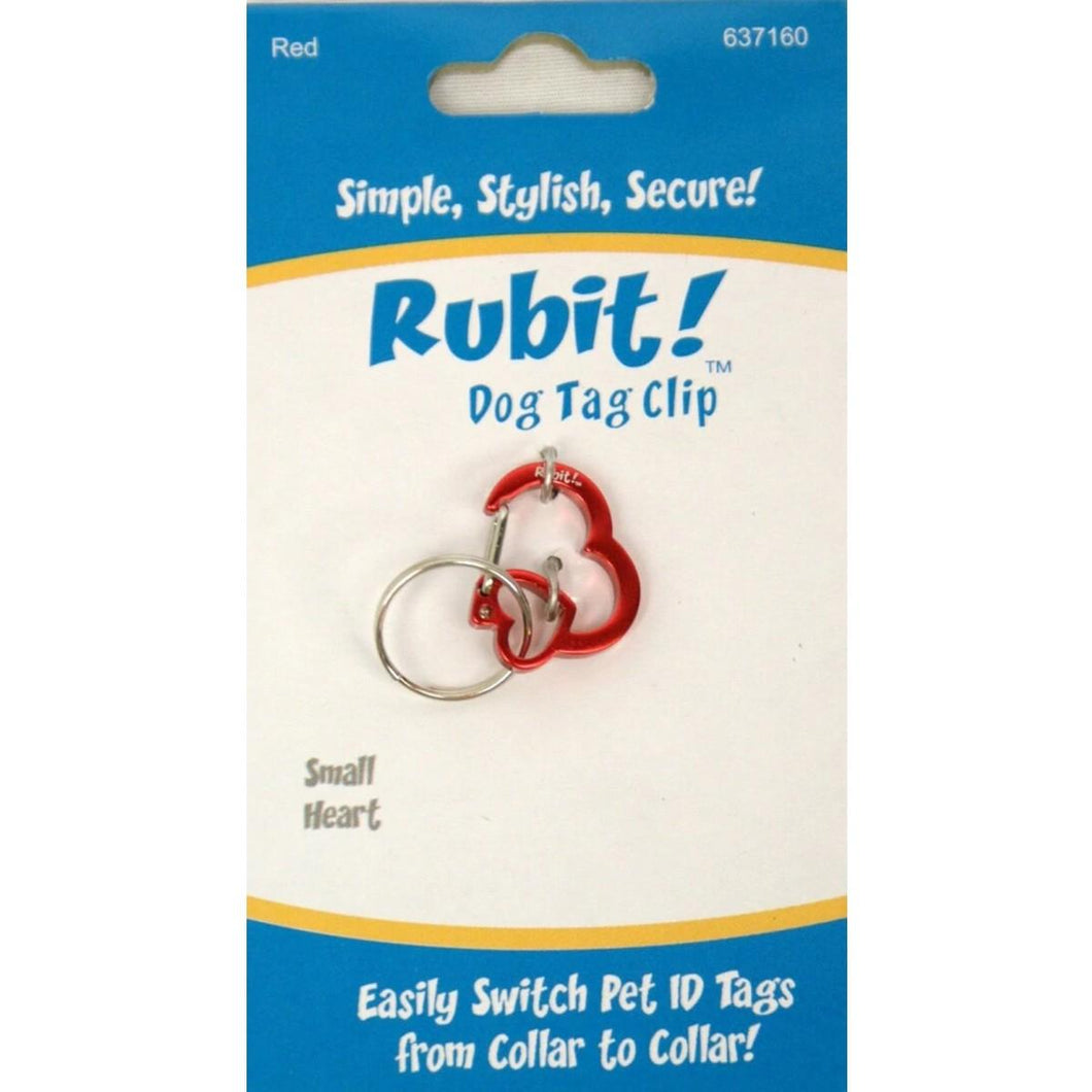 Rubit! Heart Shaped Aluminum Dog Tag Clip Small