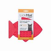 LickiMat Casper, Fish-Shaped Cat Slow Feeder Lick Mat Pink