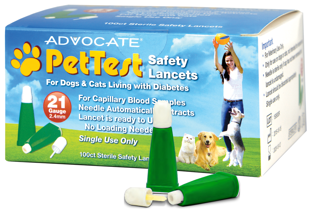 PetTest Safety Lancets 21G x 2.44 mm 100 count