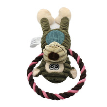 Load image into Gallery viewer, WOOZAPET Rope Dog Toy with Combination of Plush Stuffed Animal

