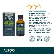 Load image into Gallery viewer, ALZOO Concentrated Enzyme-Based Sustainable Stain &amp; Odor Remover Liquid Refill 1.1 oz

