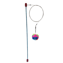 Load image into Gallery viewer, Go Cat Da Ball Stick/Wand Cat Toy with a Shiny Noisy Crinkle Ball
