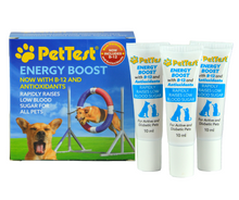 Load image into Gallery viewer, PetTest Energy Boost with B-12 and Antioxidants 3 x 10ml Tubes
