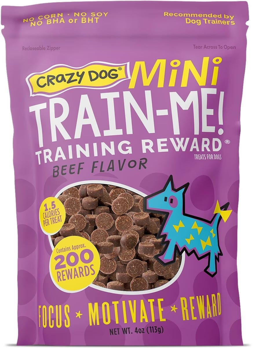 Crazy Dog Train-Me! Training Reward Mini Dog Treats Beef 4 oz.