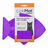 LickiMat Casper, Fish-Shaped Cat Slow Feeder Lick Mat Purple