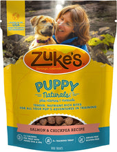 Load image into Gallery viewer, Zuke&#39;s Puppy Naturals Dog Training Treats Salmon &amp; Chickpea Recipe 5 oz.
