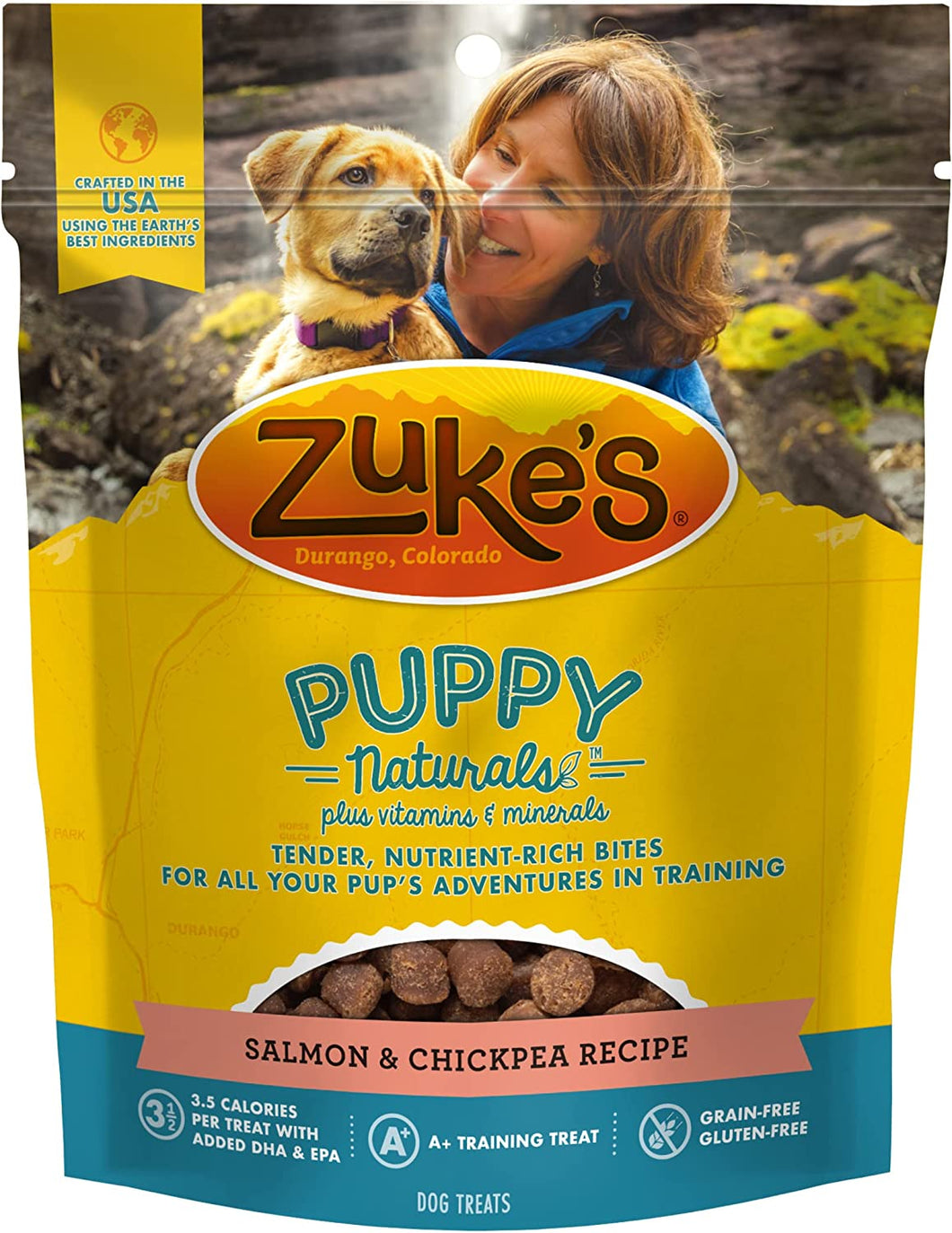 Zuke's Puppy Naturals Dog Training Treats Salmon & Chickpea Recipe 5 oz.