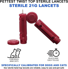 Load image into Gallery viewer, PetTest Twist Top Lancets 21G for Dogs and Cats for use with PetTest Diabetes Glucose Monitoring System (50 Lancets)
