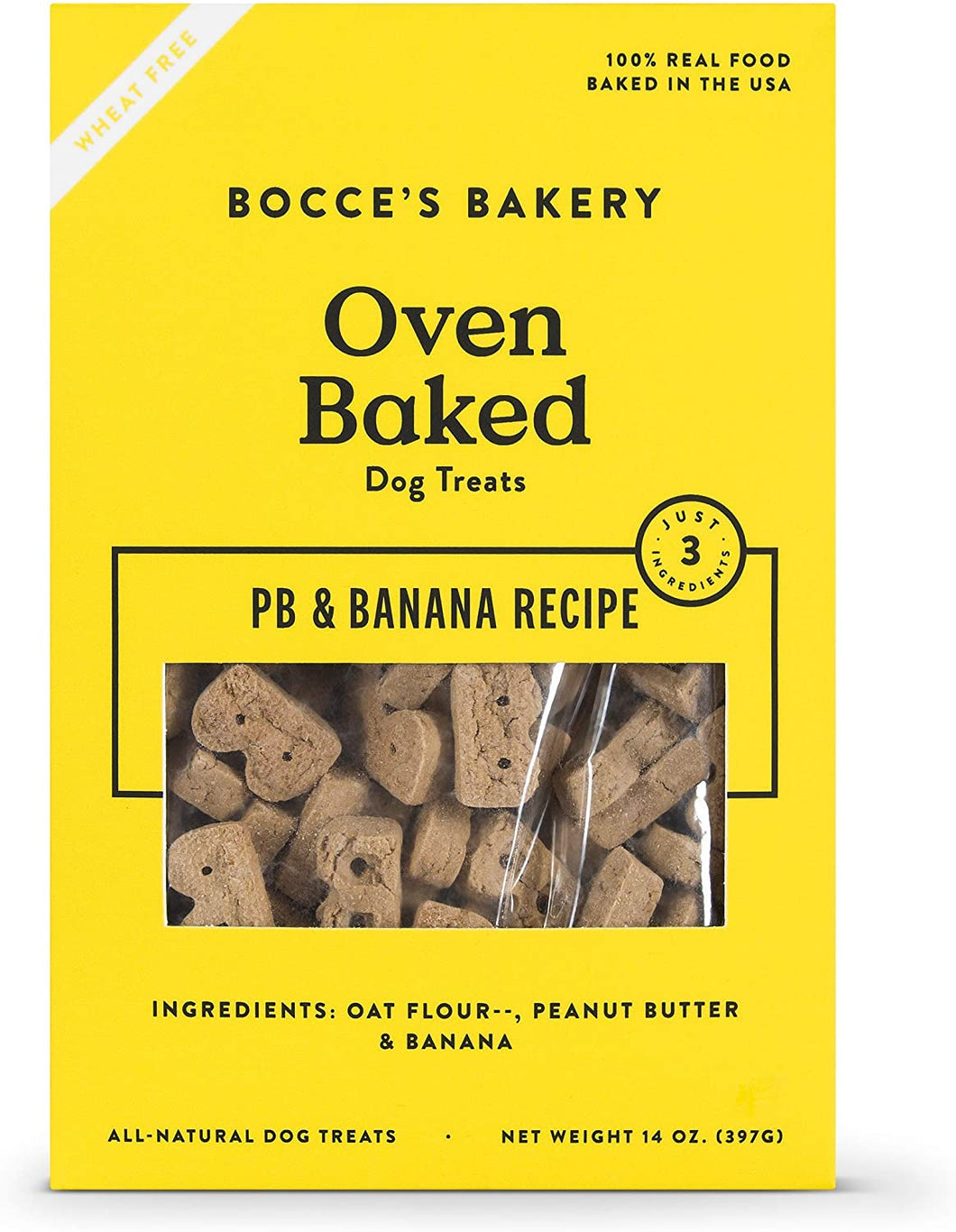Bocce's Bakery Oven Baked PB & Banana All-Natural Dog Treats 14 oz
