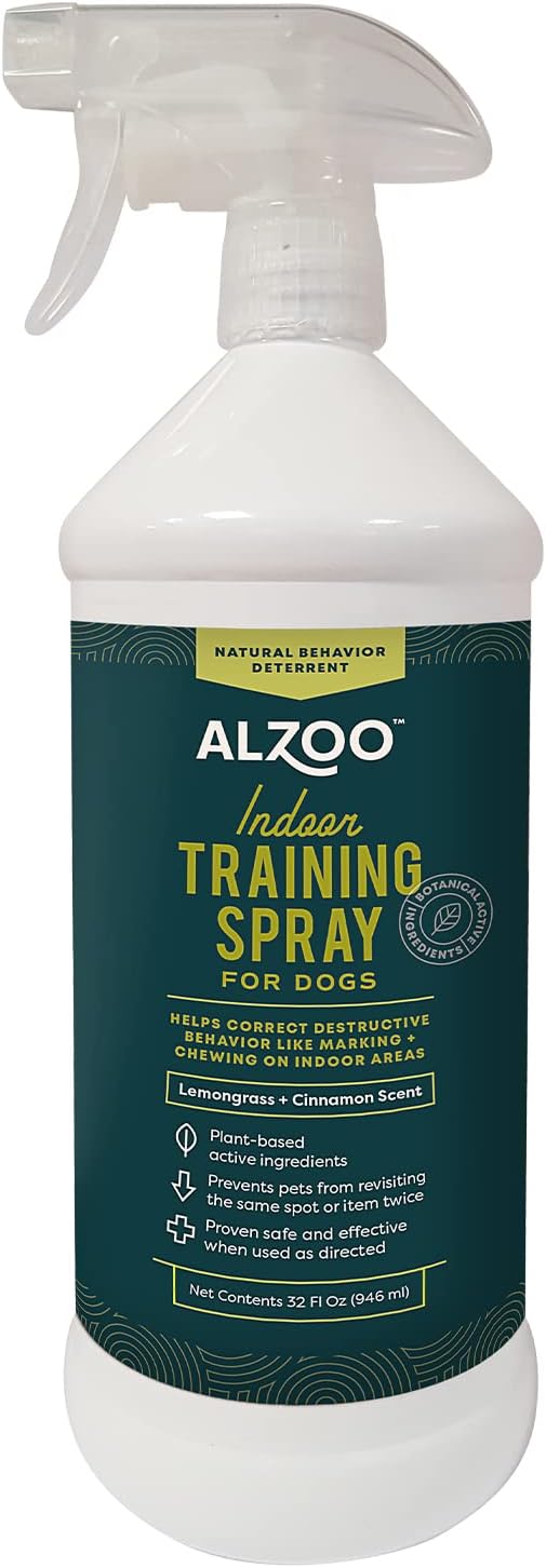 ALZOO Indoor Training Spray for Dogs Lemongrass & Cinnamon Scent 32 oz