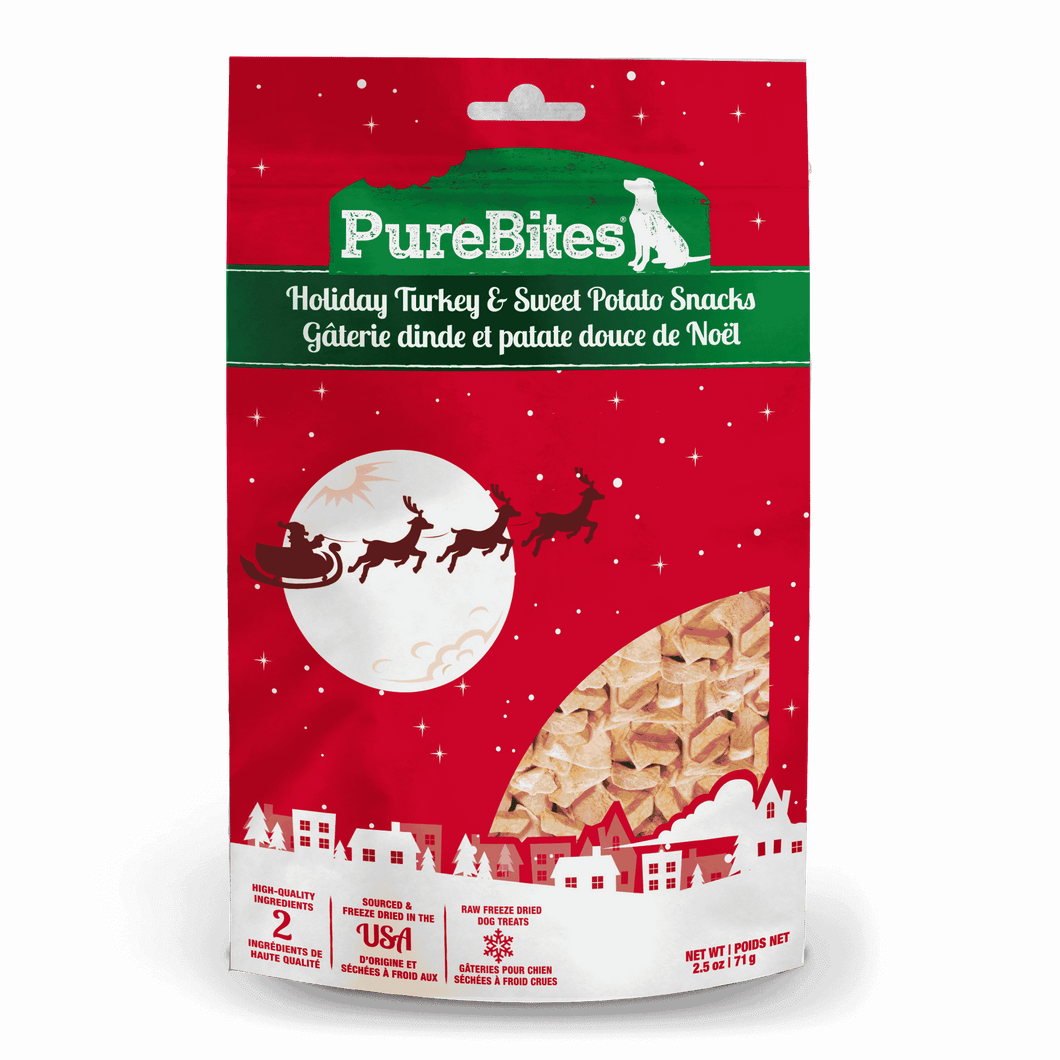 PureBites Holiday Turkey & Sweet Potato Dog Treats 2.5 oz