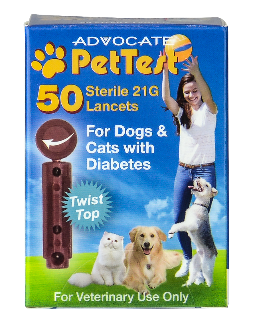 PetTest Twist Top Lancets 21G for Dogs and Cats for use with PetTest Diabetes Glucose Monitoring System (50 Lancets)