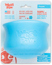 Load image into Gallery viewer, West Paw Zogoflex Toppl Treat Dispensing Dog Toy Puzzle X-Large Aqua Blue
