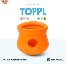 Load image into Gallery viewer, West Paw Zogoflex Toppl Treat Dispensing Dog Toy Puzzle Small Orange

