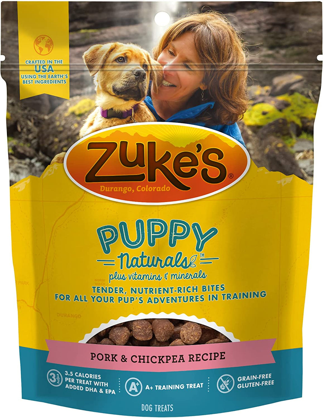 Zuke's Puppy Naturals Training Dog Treats Pork & Chickpea Recipe 5oz.